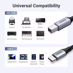 Buy Ugreen 80807 USB B to USB C Printer Cable 2m from Vmart in Pakistan