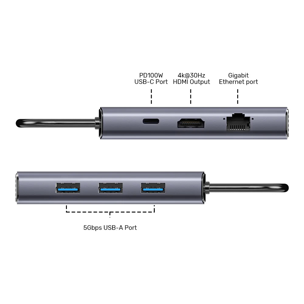 Buy Unitek D1113CGY01 uHub H6+ 6-in-1 USB-C Hub with PD 100W from Vmart in Pakistan