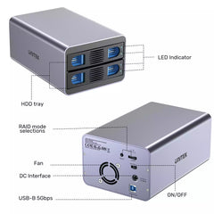 Unitek S1308B01-EU 2 Bay RAID External Hard Drive Enclosure