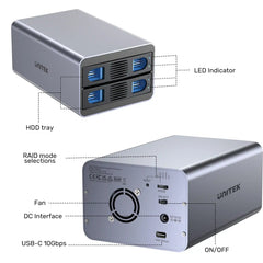 Buy Unitek S1308C01-EU 2 Bay USB-C RAID External Hard Drive Enclosure Vmart in Pakistan