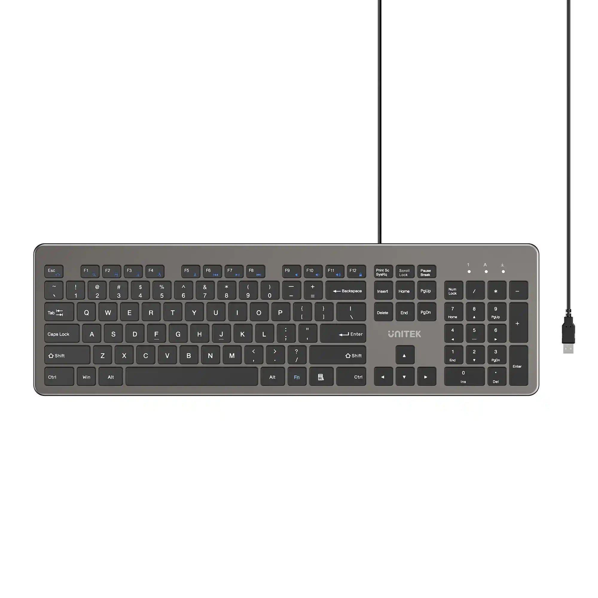 Buy Unitek T052AGY01-US SlimTap Ultra Light Wired Keyboard with 104 keys Vmart in Pakistan