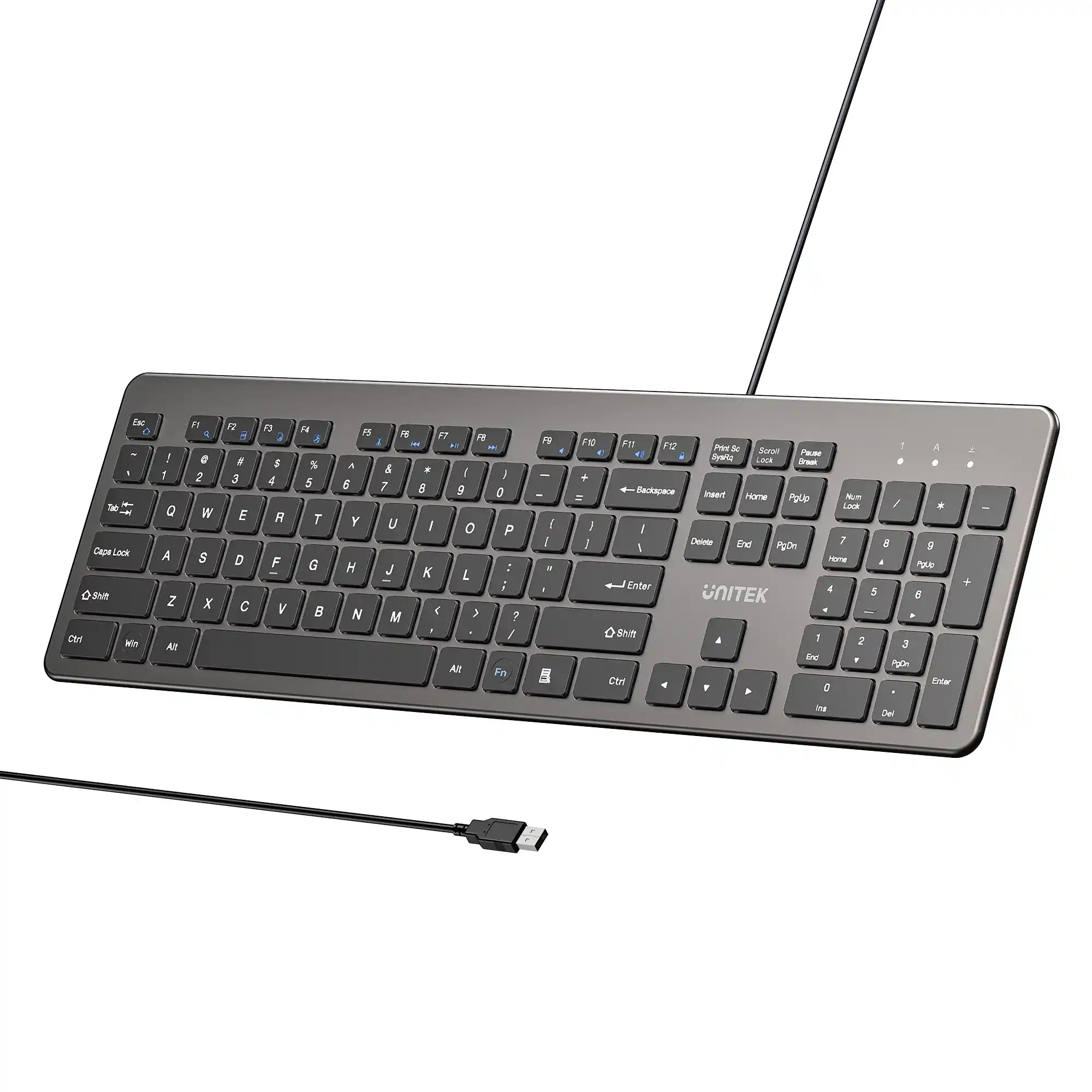 Buy Unitek T052AGY01-US SlimTap Ultra Light Wired Keyboard with 104 keys Vmart in Pakistan