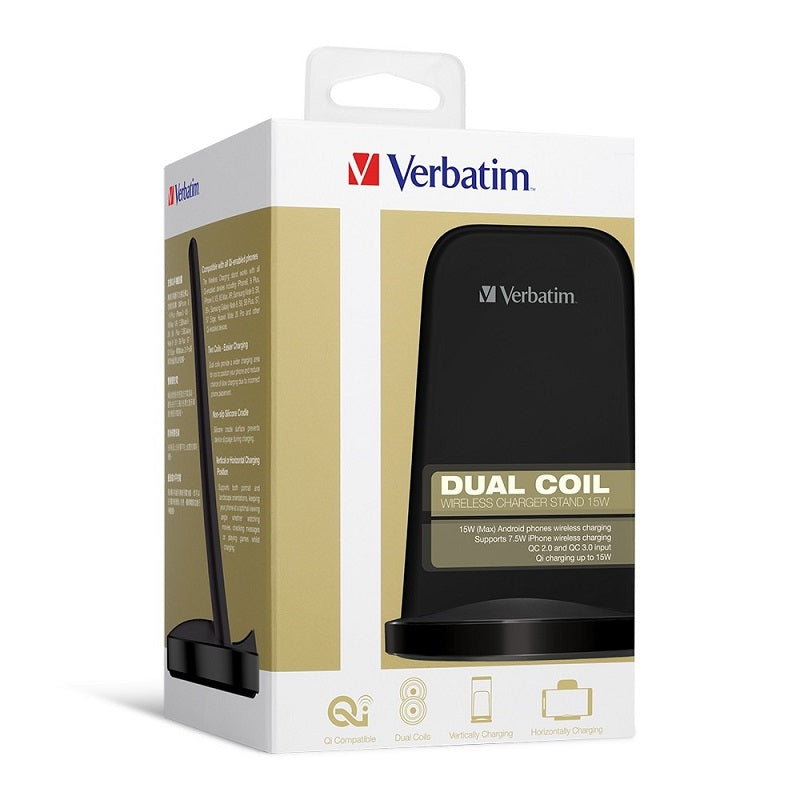 Buy Verbatim 66096 15W Dual Coil Wireless Charger Stand from Vmart in Pakistan