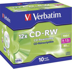 Buy Verbatim 43148 Blank CD-RW 700 MB 10pk Jewel Case Rewritable from Vmart in Pakistan