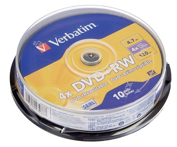 Buy Verbatim 43488 DVD+RW 4.7Gb 4X Spindle 10pk from Vmart in Pakistan