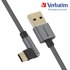 Buy Verbatim 66193 120cm L-Shaped Type C to USB-A Cable - Grey from Vmart in Pakistan