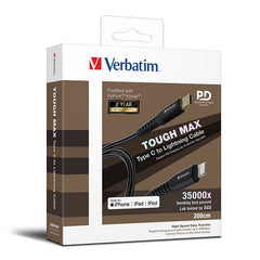 Buy Verbatim 66051 Sync & Charge Tough Max Type C to Lightning Cable 200CM from Vmart in Pakistan