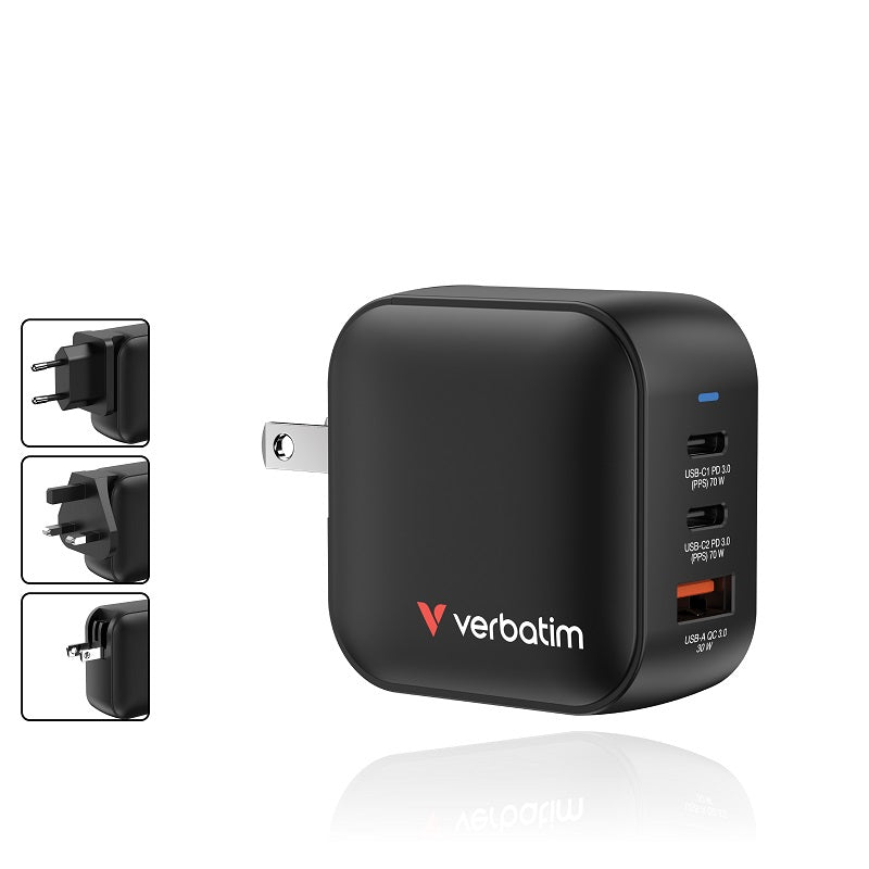 Buy Verbatim 70W 3 Port Mini GaN Wall Charger from Vmart in Pakistan
