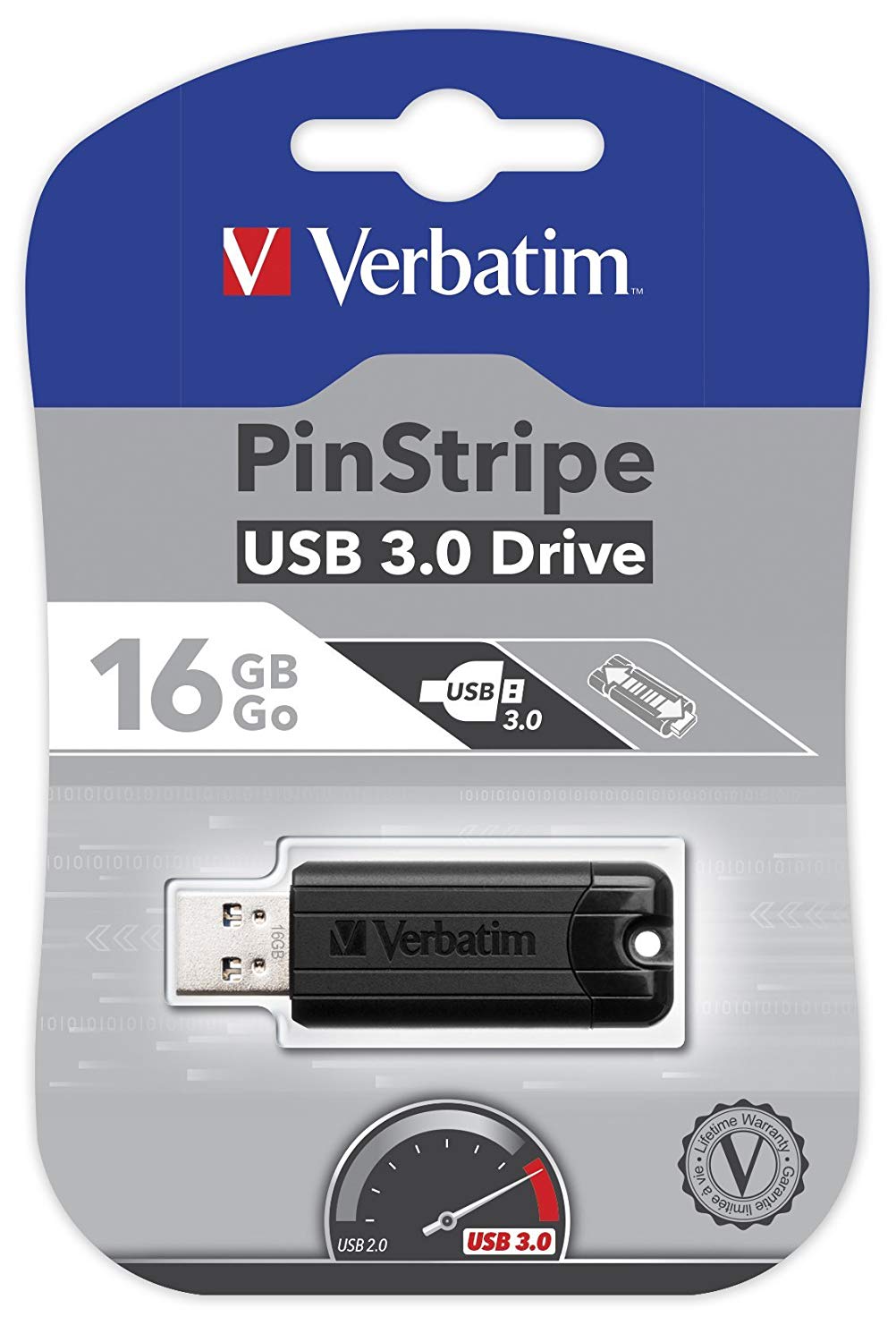 Buy Verbatim PinStripe USB 3.0 Drive 16GB - Black from Vmart in Pakistan