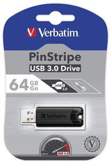 Buy Verbatim PinStripe USB 3.0 Drive 64GB - Black from Vmart in Pakistan
