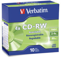 Buy Verbatim 95170 CD-RW 4X 10pk Slim Case from Vmart in Pakistan