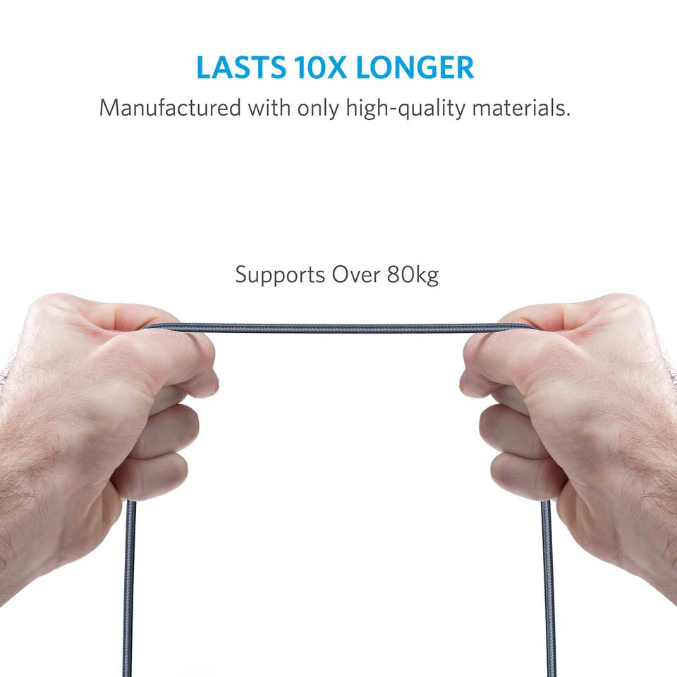 Buy Anker PowerLine+ Micro USB Cable 3ft - Gray from Vmart in Pakistan