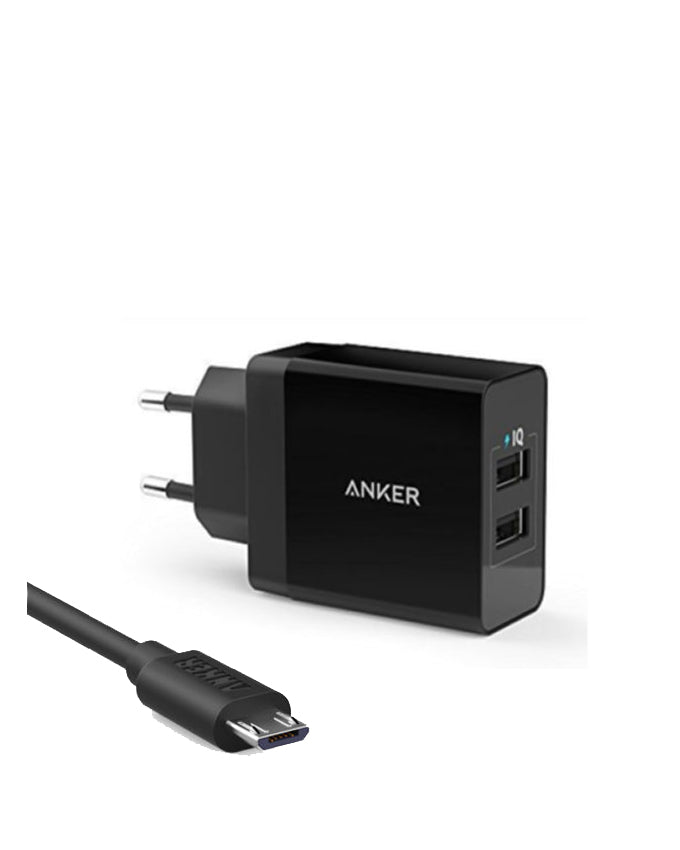 Buy Anker 24W 2-Port USB Charger & 3ft Micro USB Cable from Vmart in Pakistan