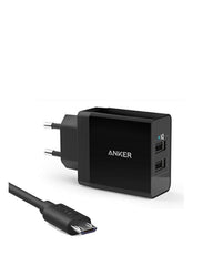 Buy Anker 24W 2-Port USB Charger & 3ft Micro USB Cable from Vmart in Pakistan