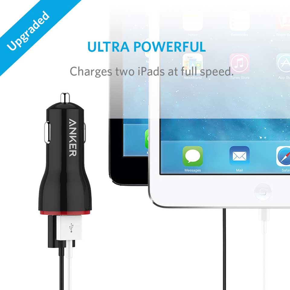 Buy Anker PowerDrive 2 Car Charger & 3ft Micro USB Cable - Black from Vmart in Pakistan