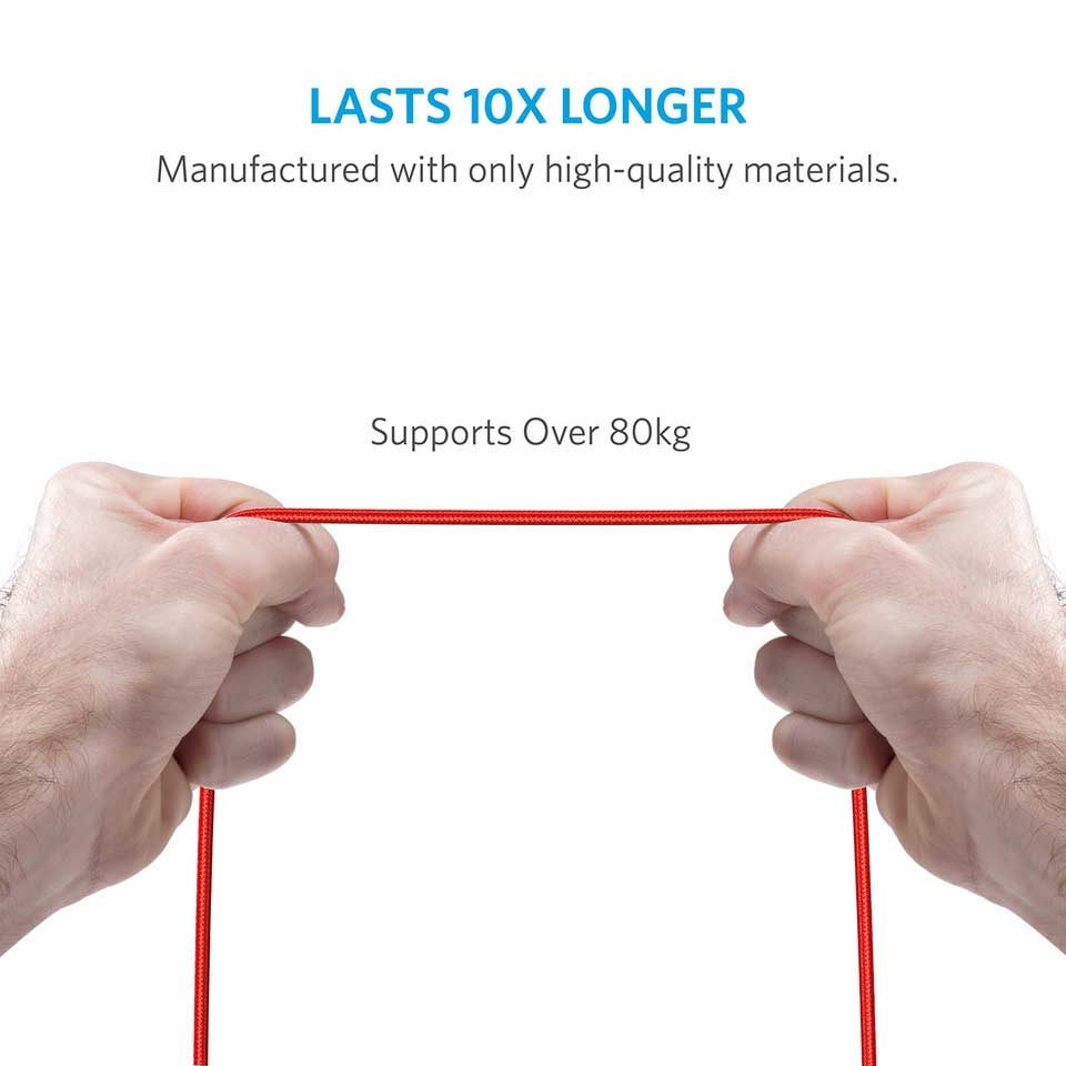 Buy Anker PowerLine+ Micro USB Cable 3ft - Red from Vmart in Pakistan