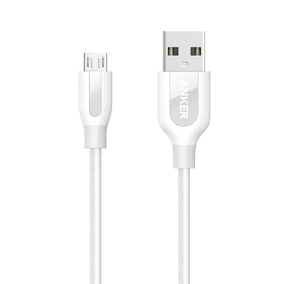 Buy Anker PowerLine+ Micro USB Cable 3ft - White from Vmart in Pakistan