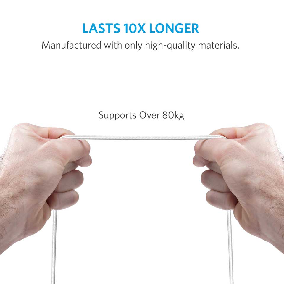 Buy Anker PowerLine+ Micro USB Cable 3ft - White from Vmart in Pakistan