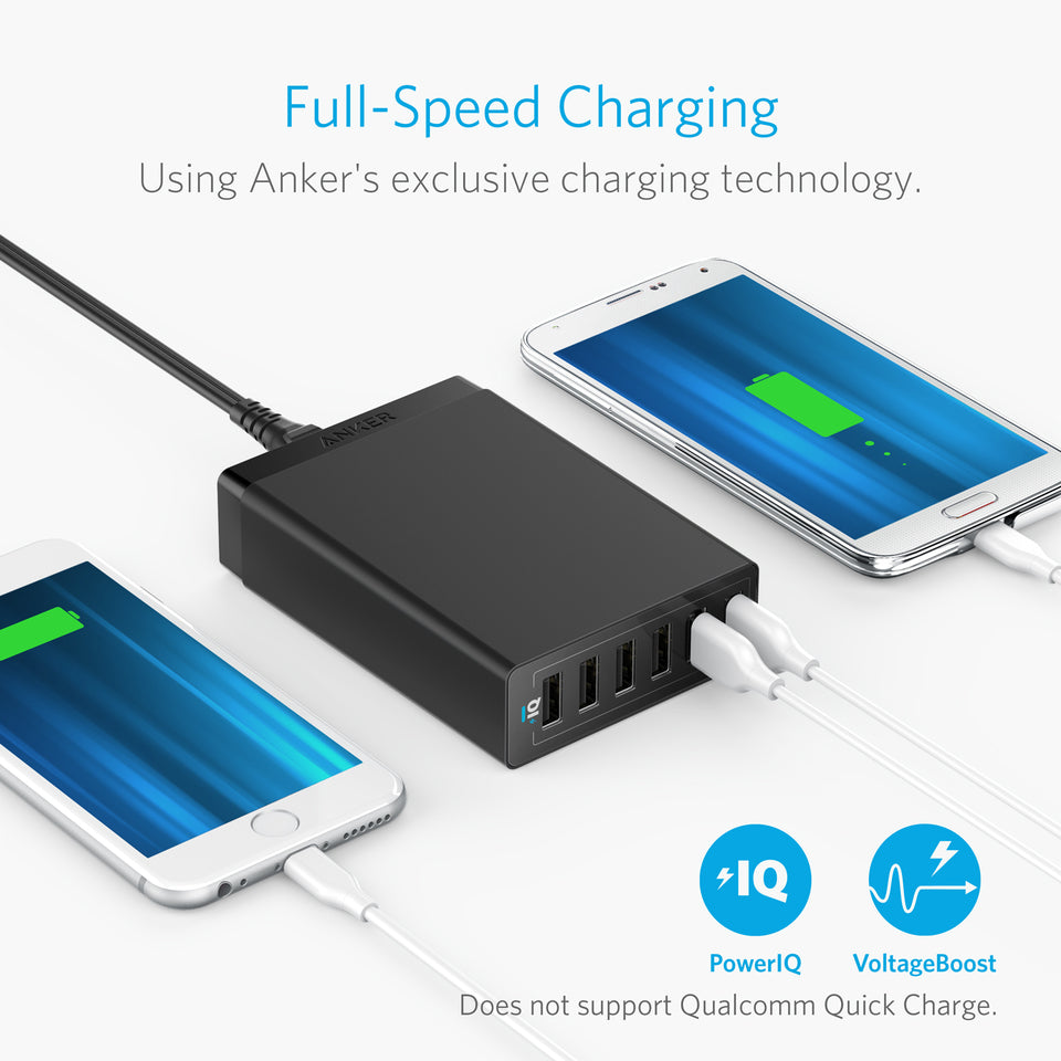 Buy Anker PowerPort 6 -60W 6 Port USB Charger - Black from Vmart in Pakistan