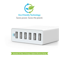 Buy Anker PowerPort 6 - 60W 6 Port USB Charger - White from Vmart in Pakistan