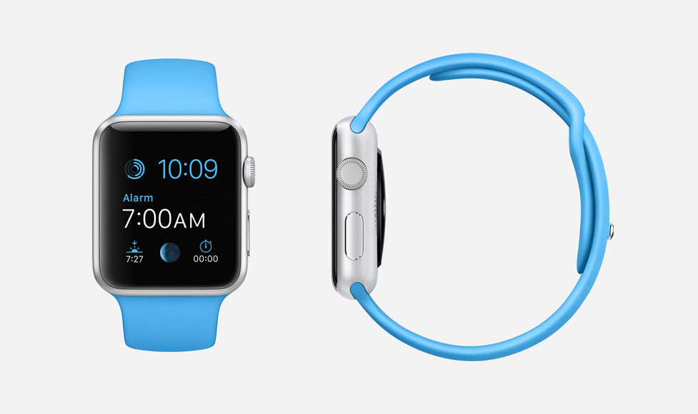 Buy Apple Watch Sport Silver Aluminium Case 38mm (Blue Sport Band) from Vmart in Pakistan