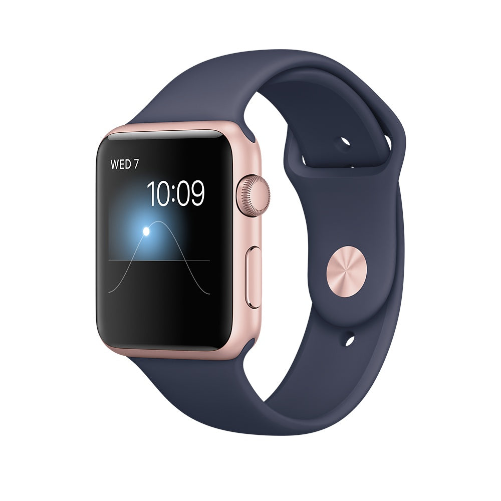 Buy Apple Watch Series 2 42mm Rose Gold Aluminum Case with Midnight Blue Sport Band from Vmart in Pakistan
