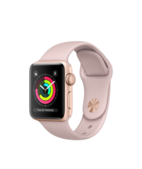 Buy Apple Watch Series 3 38mm Gold Aluminum Case with Pink Sand Sport Case - GPS from Vmart in Pakistan