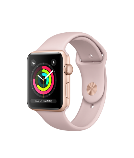 Buy Apple Watch Series 3 42mm Gold Aluminum Case with Pink Sand Sport Case - GPS from Vmart in Pakistan