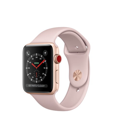 Buy Apple Watch Series 3 42mm Gold Aluminum Case with Pink Sand Sport Case - GPS + Cellular from Vmart in Pakistan