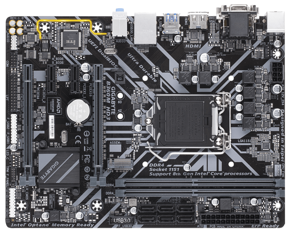 Buy Gigabyte B360M HD3 Intel B360 Ultra Durable Motherboard from Vmart in Pakistan