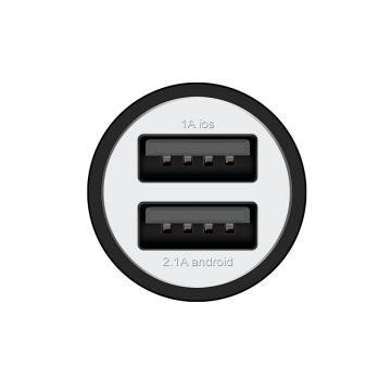 Buy Space Dual USB Port 3.4A Metal Car Charger CC-155 - Black from Vmart in Pakistan