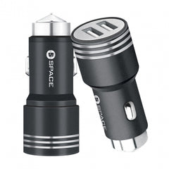 Buy Space Dual USB Port 3.4A Metal Car Charger CC-155 - Black from Vmart in Pakistan