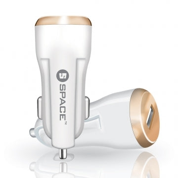 Buy Space Adaptive Fast 2.4A Car Charger Single Port CC-170 - White from Vmart in Pakistan