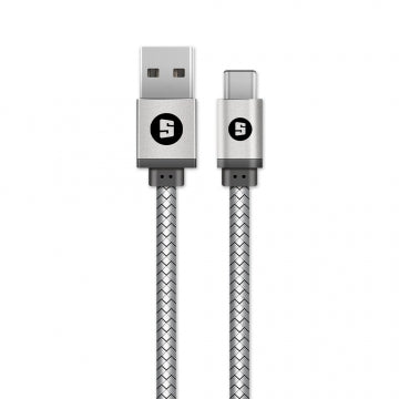 Buy Space Micro-USB to USB 100cm 2.4A Braided Cable - Silver from Vmart in Pakistan