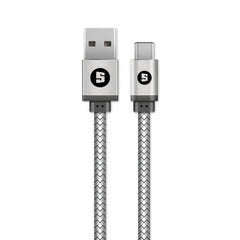 Buy Space Micro-USB to USB 100cm 2.4A Braided Cable - Silver from Vmart in Pakistan