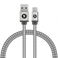 Buy Space Micro-USB to USB 100cm 2.4A Braided Cable - Silver from Vmart in Pakistan