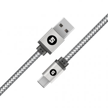 Buy Space Micro-USB to USB 100cm 2.4A Braided Cable - Silver from Vmart in Pakistan