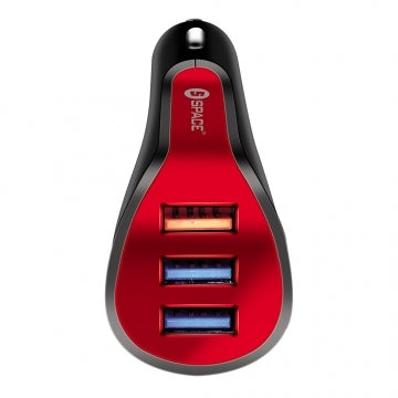 Buy Space Quick Charge 3.0 Three Port Car Charger CC-175 - Black from Vmart in Pakistan