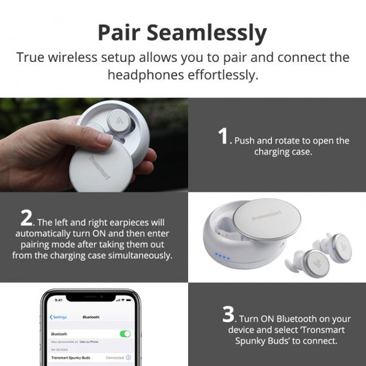 Buy Tronsmart Encore Spunky Buds True Wireless Bluetooth Headphones - White from Vmart in Pakistan