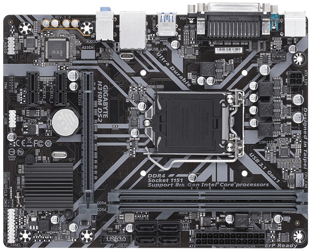 Buy Gigabyte H310M DS2 Intel H310 Ultra Durable Motherboard from Vmart in Pakistan