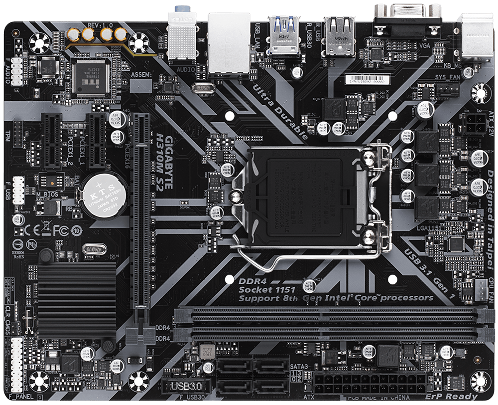 Buy Gigabyte H310M S2 Intel H310 Ultra Durable Motherboard from Vmart in Pakistan