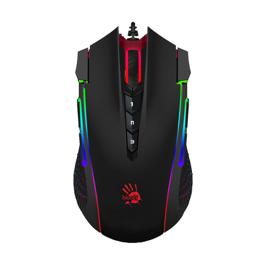 Buy A4tech Bloody J90 2-Fire RGB Animation Gaming Mouse - Black from Vmart in Pakistan