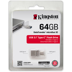 Buy Kingston 64GB Data Traveler microDuo 3C OTG USB 3.1 from Vmart in Pakistan
