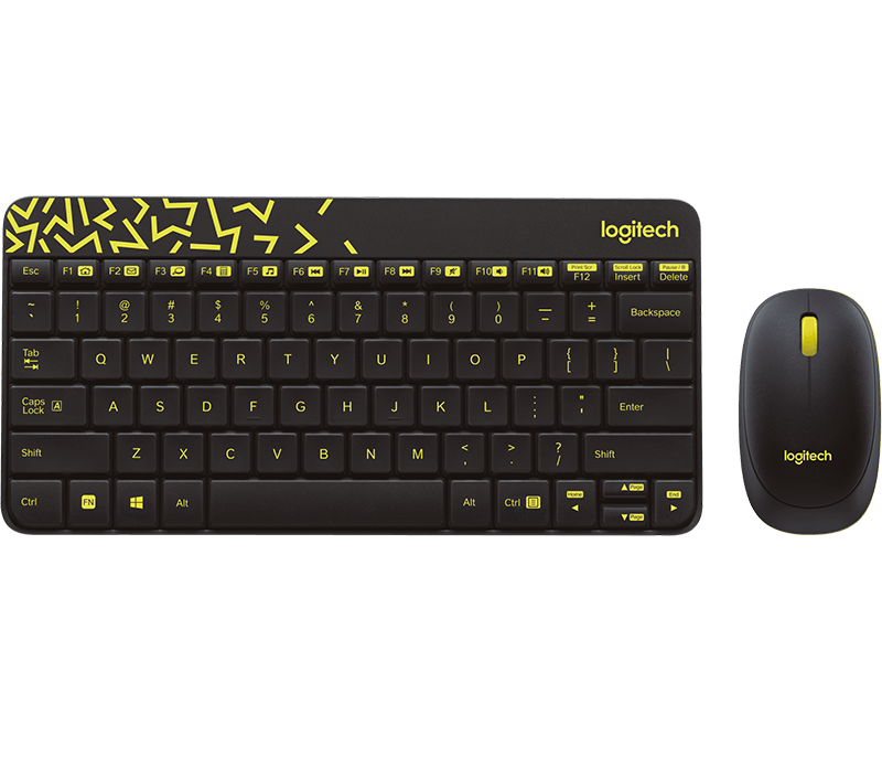Buy Logitech Wireless Mouse & Keyboard Combo MK240 - Black/Chartreuse Yellow from Vmart in Pakistan