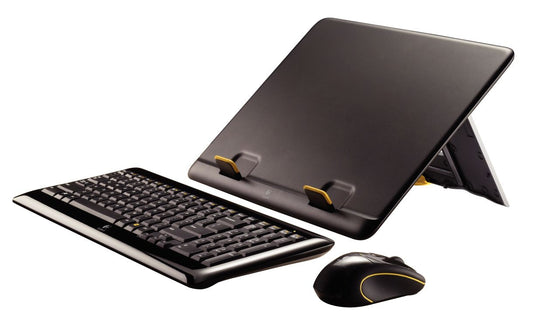 Buy Logitech Notebook Kit MK605 (Wireless Mouse, Keyboard & Notebook Riser) from Vmart in Pakistan