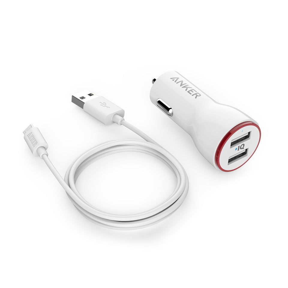 Buy Anker PowerDrive 2 Ports With 3ft Micro USB Cable - White from Vmart in Pakistan