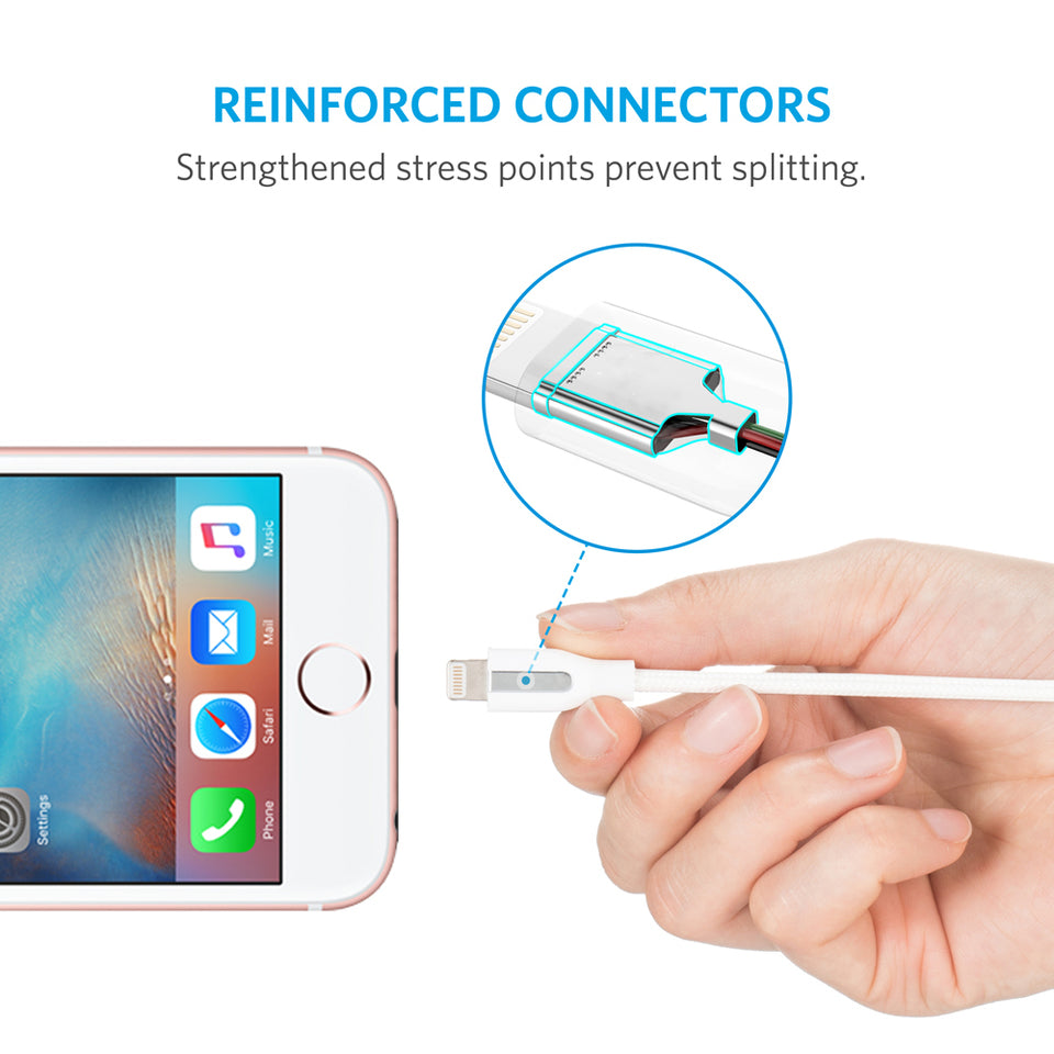 Buy Anker PowerLine+ 3ft Lightning Cable - White from Vmart in Pakistan