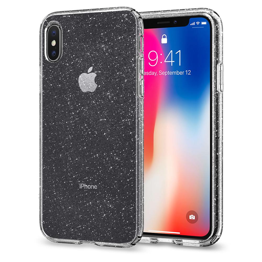 Buy Spigen iPhone X Case Liquid Crystal Glitter - Crystal Quartz from Vmart in Pakistan