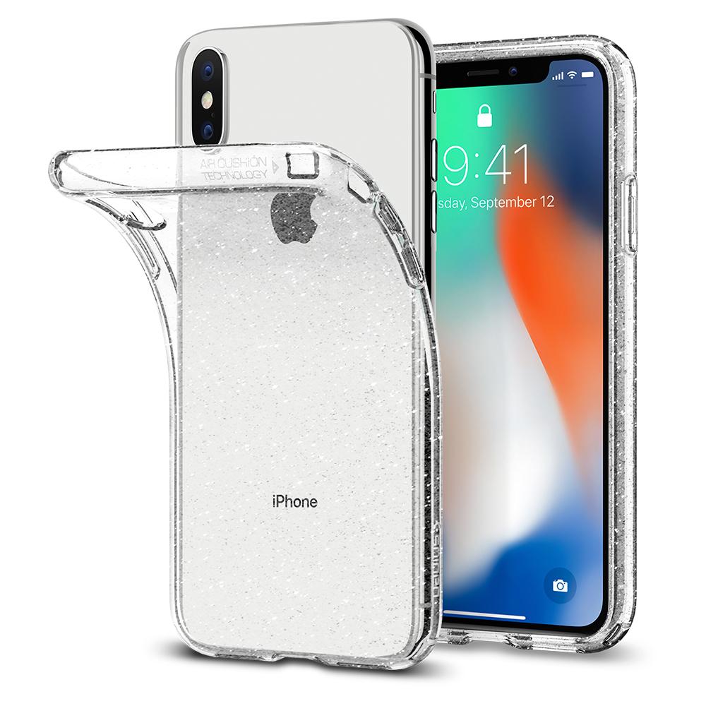 Buy Spigen iPhone X Case Liquid Crystal Glitter - Crystal Quartz from Vmart in Pakistan