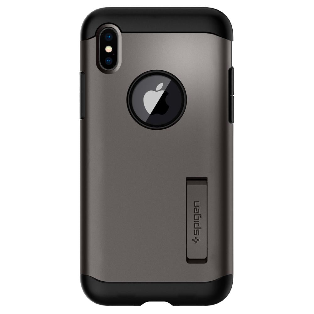 Buy Spigen iPhone X Case Slim Armor - Gunmetal from Vmart in Pakistan